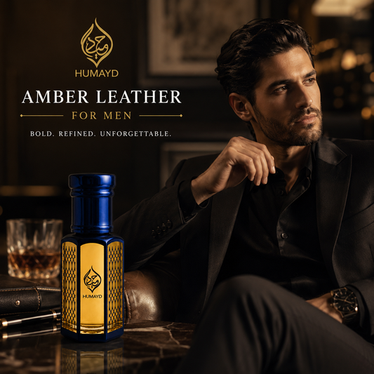 HUMAYD Amber Leather Perfume Oil Men | Concentrated Oud Roll-On 6ml