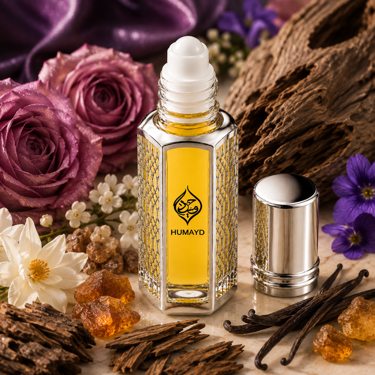 HUMAYD Violet Musk Perfume Oil Unisex | Alcohol Free Roll On Fragrance 6ml