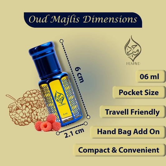 Oud Majlis Perfume Oil by Humayd - Oud Woody Spicy Arabian Unisex Fragrance 6ml