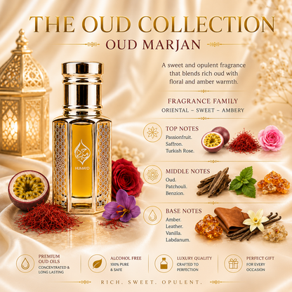 HUMAYD Oud Perfume Oil Collection 4 Pack 6ml | Long Lasting Arabian Attar | Alcohol Free