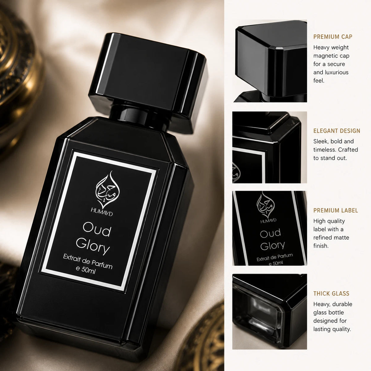 HUMAYD Oud Glory Extrait de Parfum Men | Arabian Woody Spicy Oud 50ml