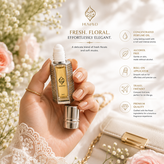 HUMAYD Arba Wardat Perfume Oil Unisex | Fresh Floral Fragrance Attar 6ml