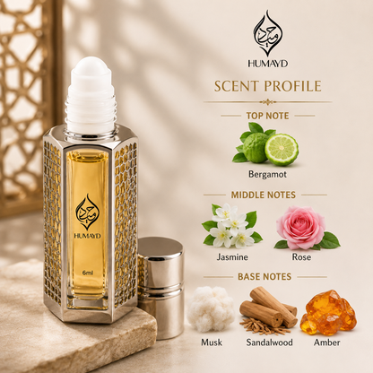 HUMAYD Arba Wardat Perfume Oil Unisex | Fresh Floral Fragrance Attar 6ml