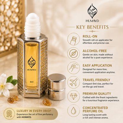 HUMAYD Arba Wardat Perfume Oil Unisex | Fresh Floral Fragrance Attar 6ml