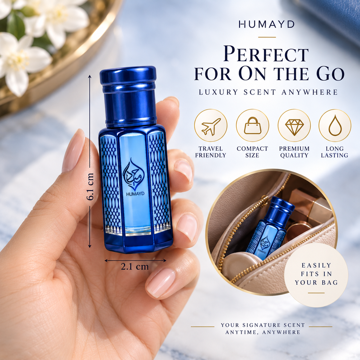 HUMAYD Blue Musk Perfume Oil Unisex | Concentrated Musk Attar Alcohol Free 6ml