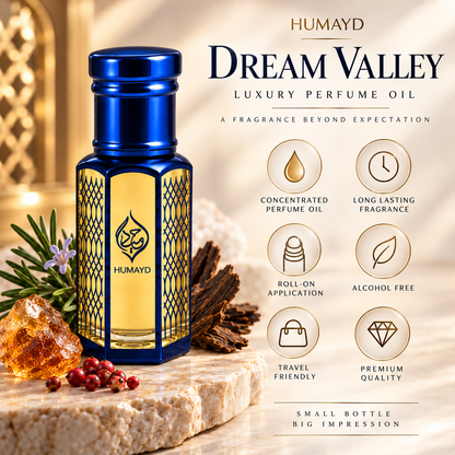 HUMAYD Dream Valley Perfume Oil Unisex | Concentrated Oud Attar Roll On 6ml