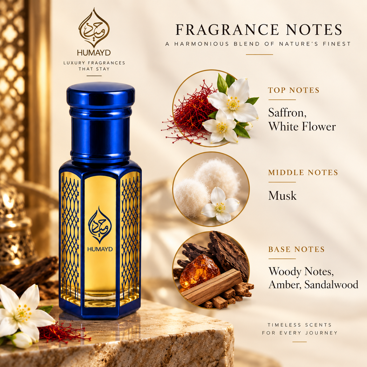 HUMAYD Mizyan Perfume Oil Unisex | Concentrated Arabian Attar Roll On 6ml