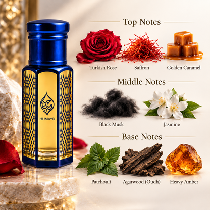 HUMAYD Mukhallat Emirates Perfume Oil Unisex | Floral Spicy Arabian Attar 6ml