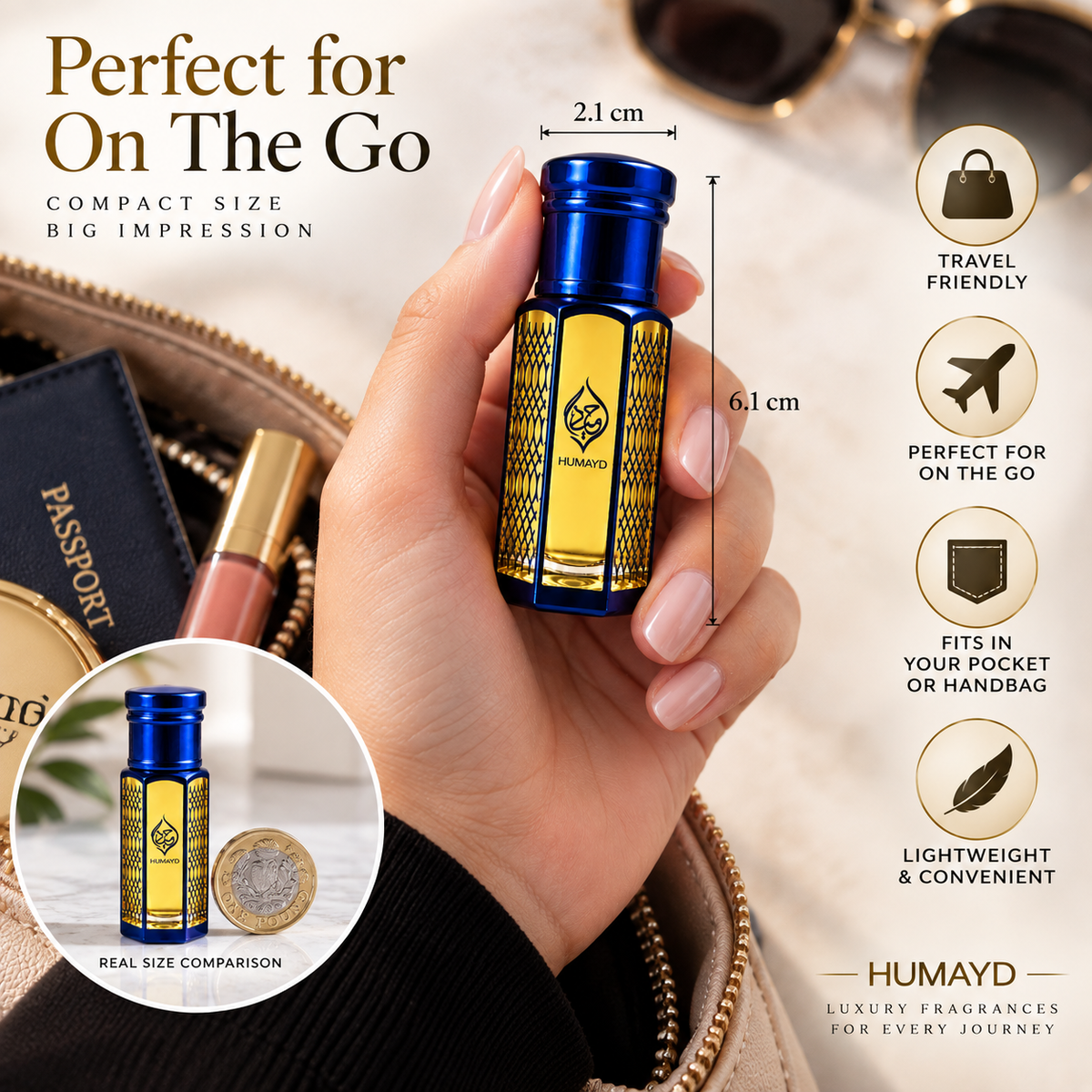HUMAYD Mukhallat Emirates Perfume Oil Unisex | Floral Spicy Arabian Attar 6ml