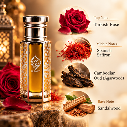 HUMAYD Mukhallat Malaki Perfume Oil | Concentrated Oud Spicy Arabian Roll On 6ml