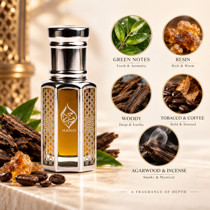HUMAYD Oud Afghan Perfume Oil Men | Concentrated Oud Roll On Fragrance 6ml