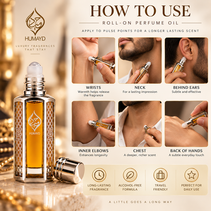 HUMAYD Oud Emir Perfume Oil | Concentrated Arabian Oud Spicy Attar Roll On 6ml