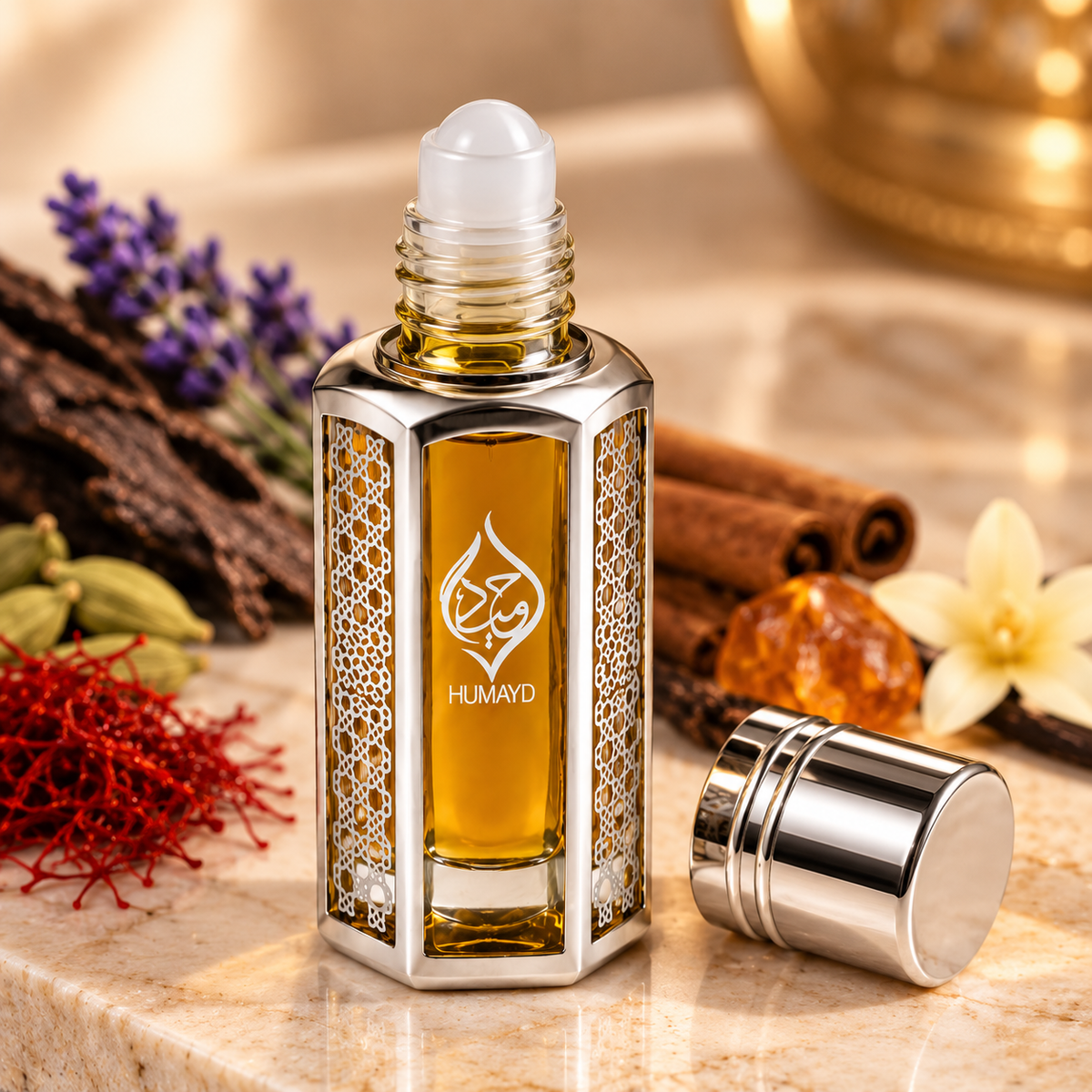 HUMAYD Oud Emir Perfume Oil | Concentrated Arabian Oud Spicy Attar Roll On 6ml