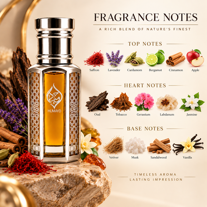 HUMAYD Oud Emir Perfume Oil | Concentrated Arabian Oud Spicy Attar Roll On 6ml