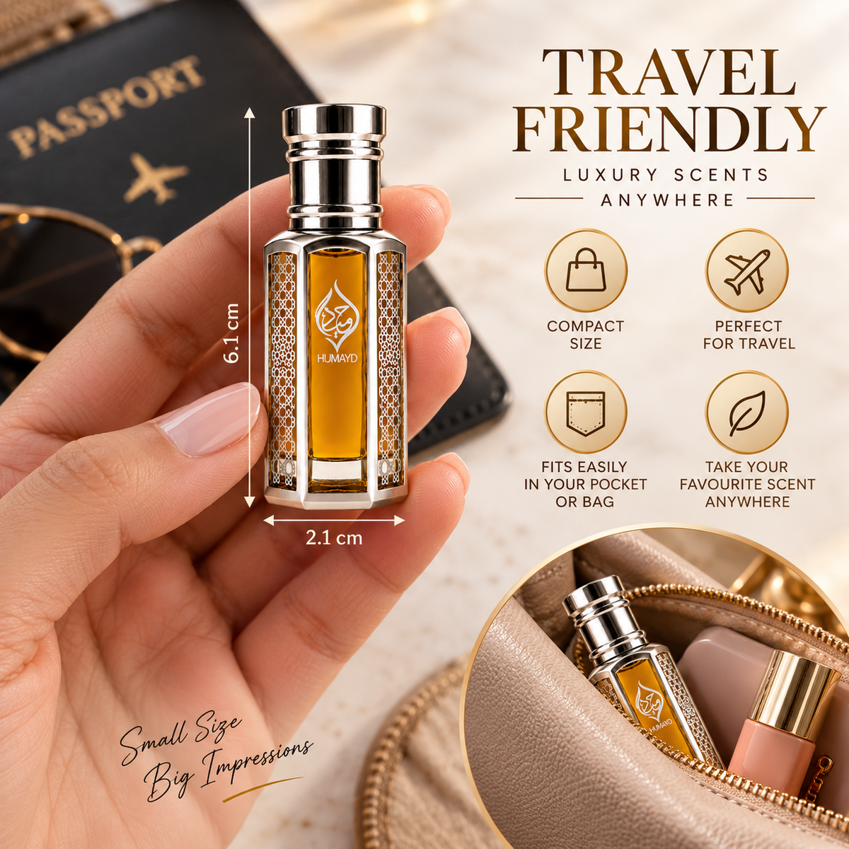 HUMAYD Oud Emir Perfume Oil | Concentrated Arabian Oud Spicy Attar Roll On 6ml