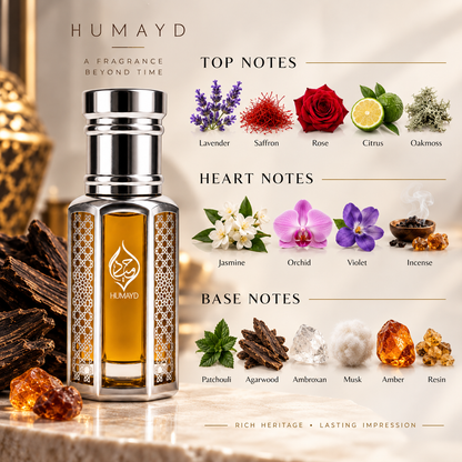 HUMAYD Oud Glory Perfume Oil Unisex | Concentrated Oud Arabian Roll On 6ml
