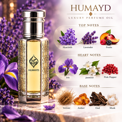 HUMAYD Oud Lavender Perfume Oil Unisex | Roll On Alcohol Free Fragrance 6ml
