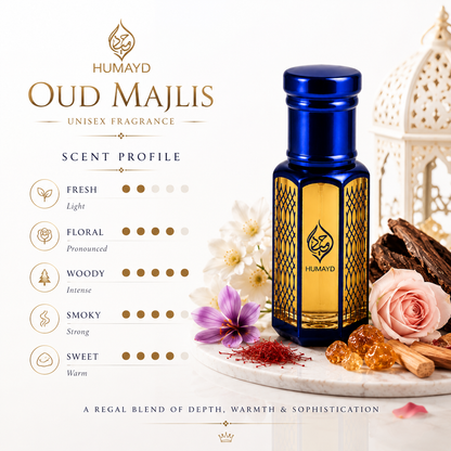 HUMAYD Oud Majlis Perfume Oil Unisex | Concentrated Arabian Attar Roll-On 6ml