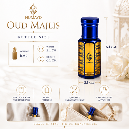 HUMAYD Oud Majlis Perfume Oil Unisex | Concentrated Arabian Attar Roll-On 6ml