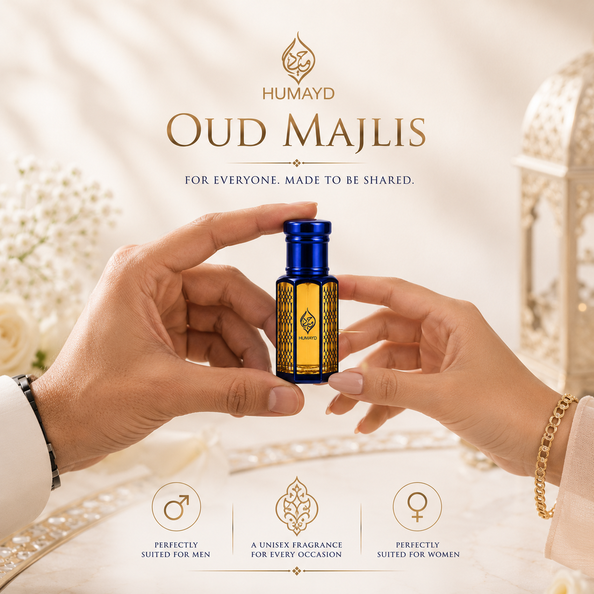 HUMAYD Oud Majlis Perfume Oil Unisex | Concentrated Arabian Attar Roll-On 6ml