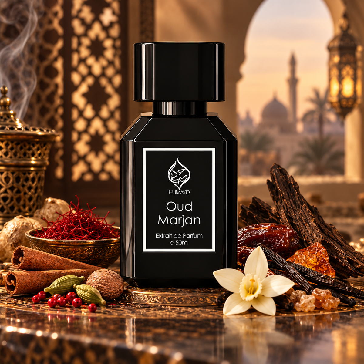 HUMAYD Oud Marjan Extrait de Parfum Unisex | Arabian Perfume Fragrance 50ml
