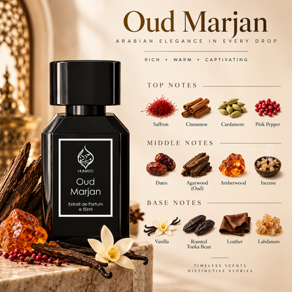 HUMAYD Oud Marjan Extrait de Parfum Unisex | Arabian Perfume Fragrance 50ml