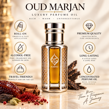 HUMAYD Oud Marjan Perfume Oil Unisex | Roll On Arabian Fragrance 6ml