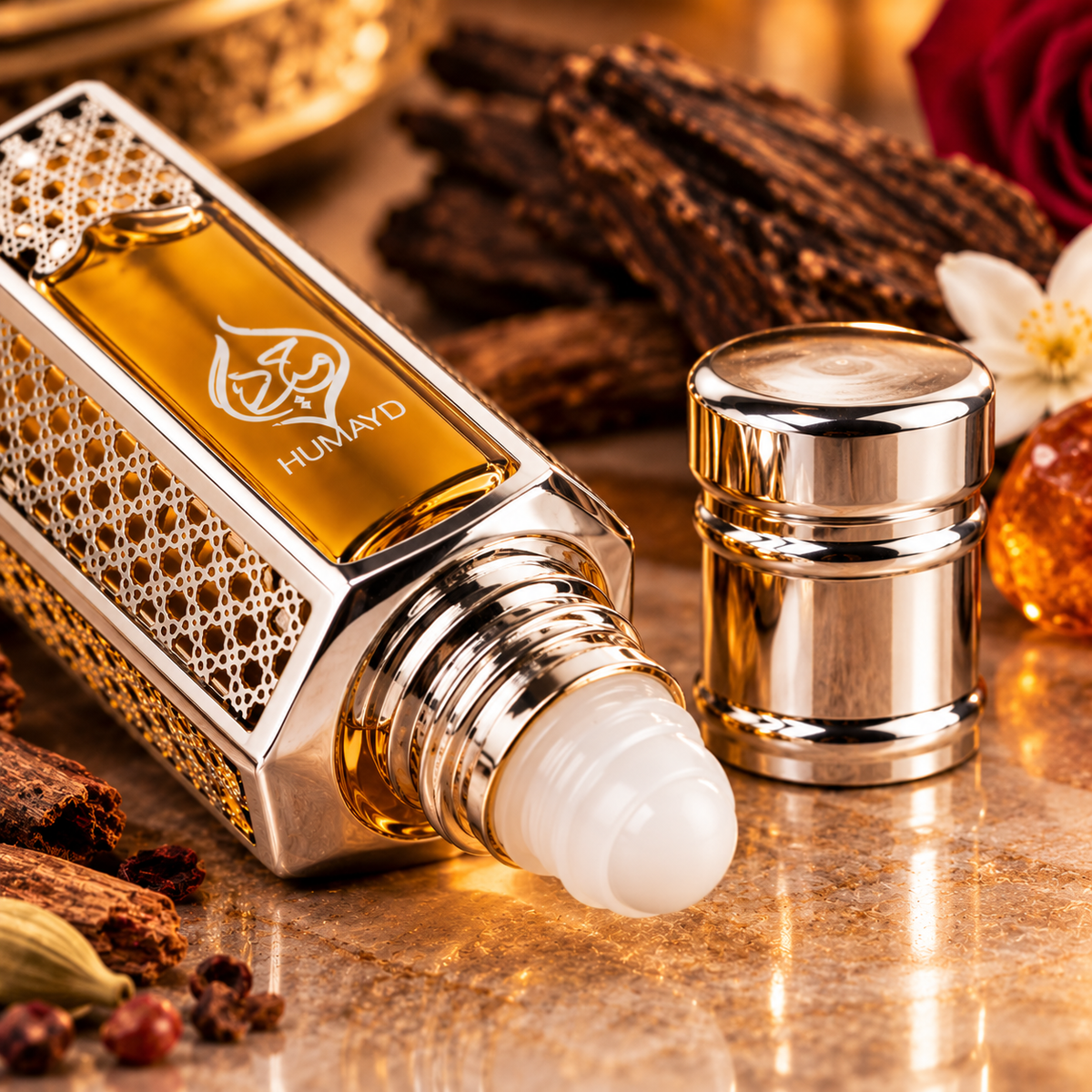 HUMAYD Oud Mukhallat Perfume Oil Unisex | Arabian Spicy Roll On Fragrance 6ml