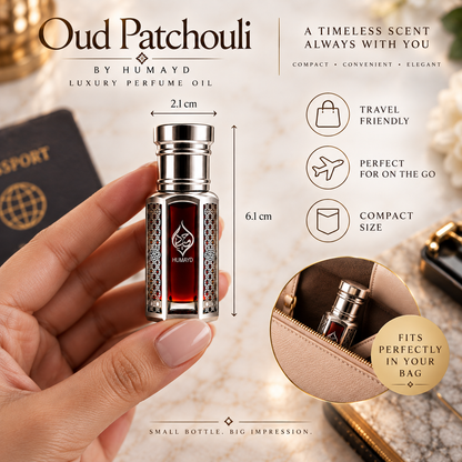 HUMAYD Oud Patchouli Perfume Oil | Pure Alcohol Free Roll On Arabian Oud 6ml