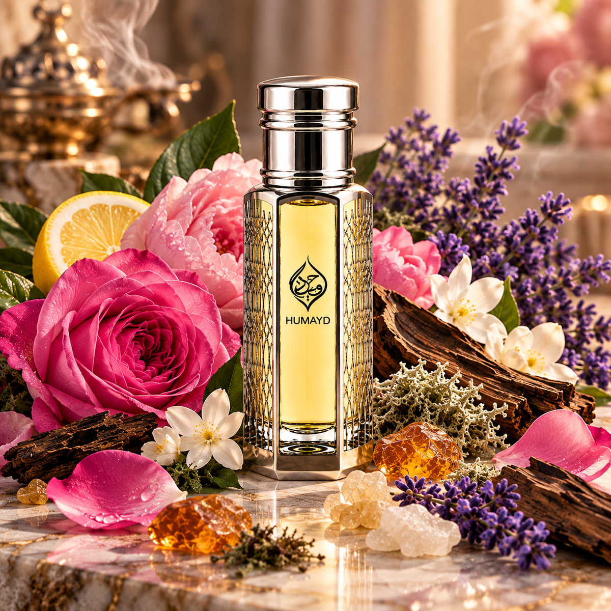 HUMAYD Oud Roses Perfume Oil Unisex | Roll On Alcohol Free Fragrance 6ml