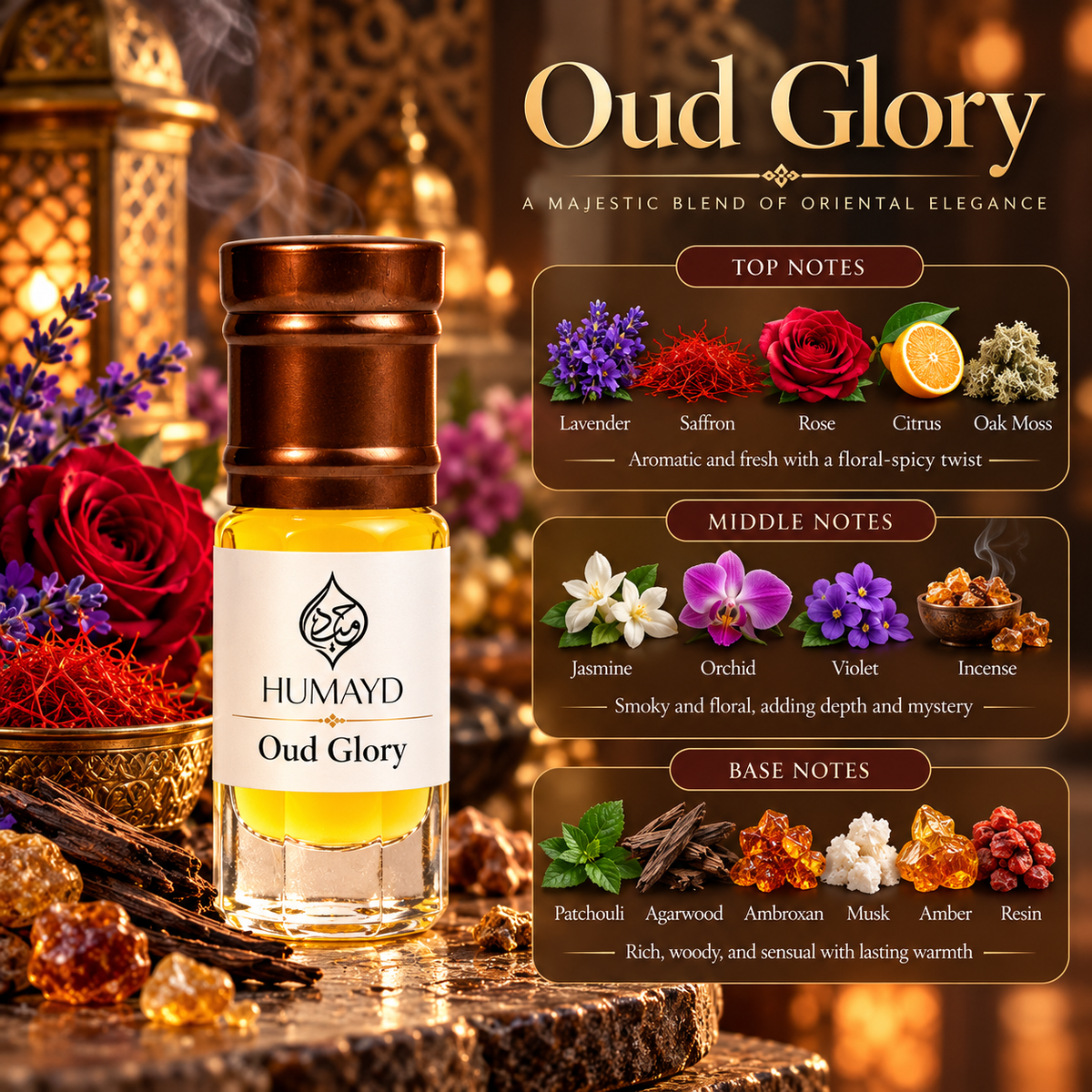 HUMAYD Perfume Oil Unisex | Musk | Oud | Attar | Fragrance | Roll On | Choose Any Scent 3ml