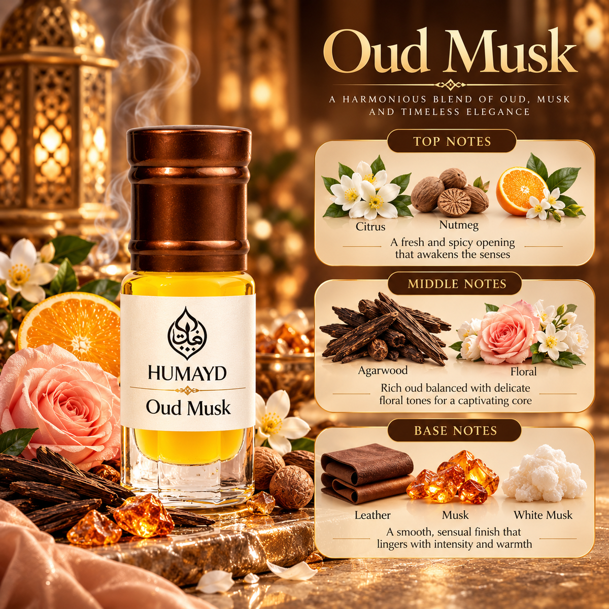 HUMAYD Perfume Oil Unisex | Musk | Oud | Attar | Fragrance | Roll On | Choose Any Scent 3ml
