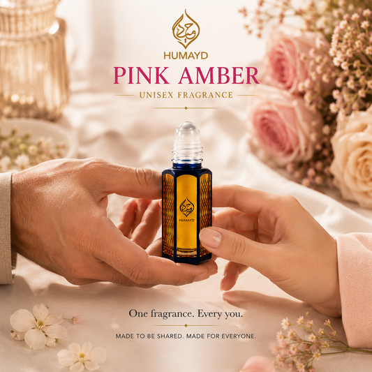HUMAYD Pink Amber Perfume Oil Unisex | Arabian Roll-On Floral Musk Fragrance 6ml
