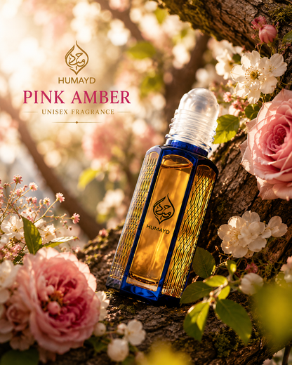 HUMAYD Pink Amber Perfume Oil Unisex | Arabian Roll-On Floral Musk Fragrance 6ml