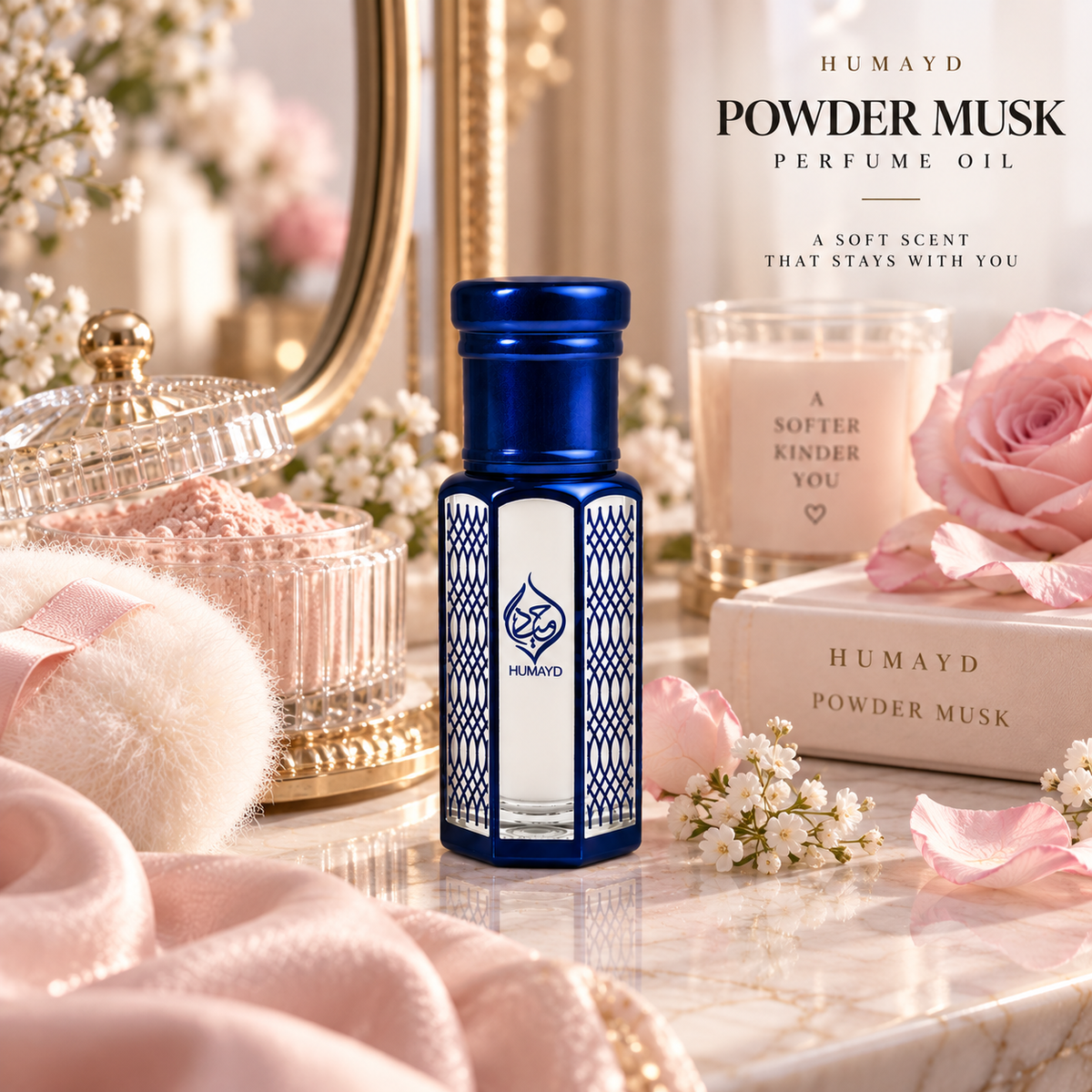 HUMAYD Powder Musk Perfume Oil Unisex | Thick Musk Attar Alcohol Free Scent 6ml