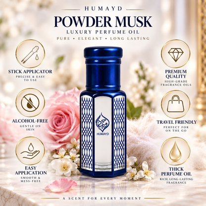 HUMAYD Powder Musk Perfume Oil Unisex | Thick Musk Attar Alcohol Free Scent 6ml