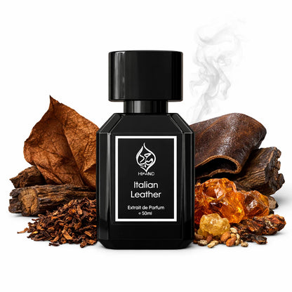 Italian Leather Tobacco Leather Mens Fragrance Extrait de Parfum Humayd 50ml