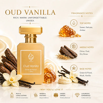Oud Vanilla Gourmand Arabian Vanilla Oud Perfume Long Lasting Unisex Spray 50ml