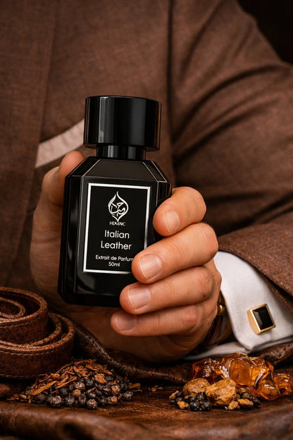 Italian Leather Tobacco Leather Mens Fragrance Extrait de Parfum Humayd 50ml
