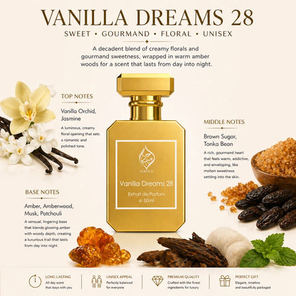 Vanilla Dreams 28 Arabian Gourmand Vanilla Unisex Extrait de Parfum Humayd 50ml