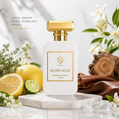 Silver Musk Extrait de Parfum Unisex Floral Citrus Musk Perfume by Humayd 50ml