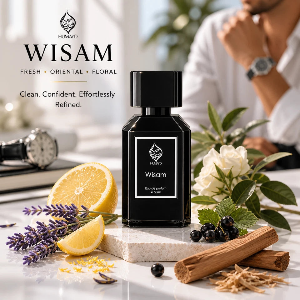 Wisam Perfume for Men Fresh Woody Oud Arabian Long Lasting EDP Spray Humayd 50ml