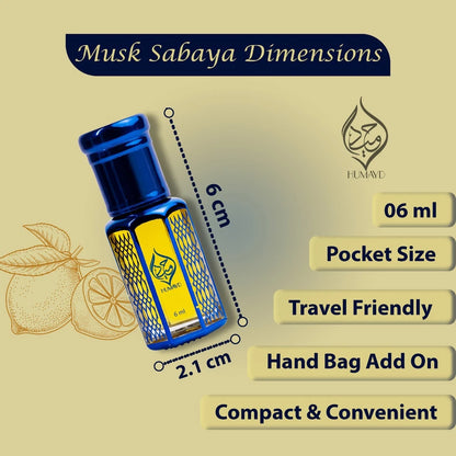 Musk Sabaya Perfume Oil by Humayd Floral Arabian Attar Alcohol Free Roll on 6ml