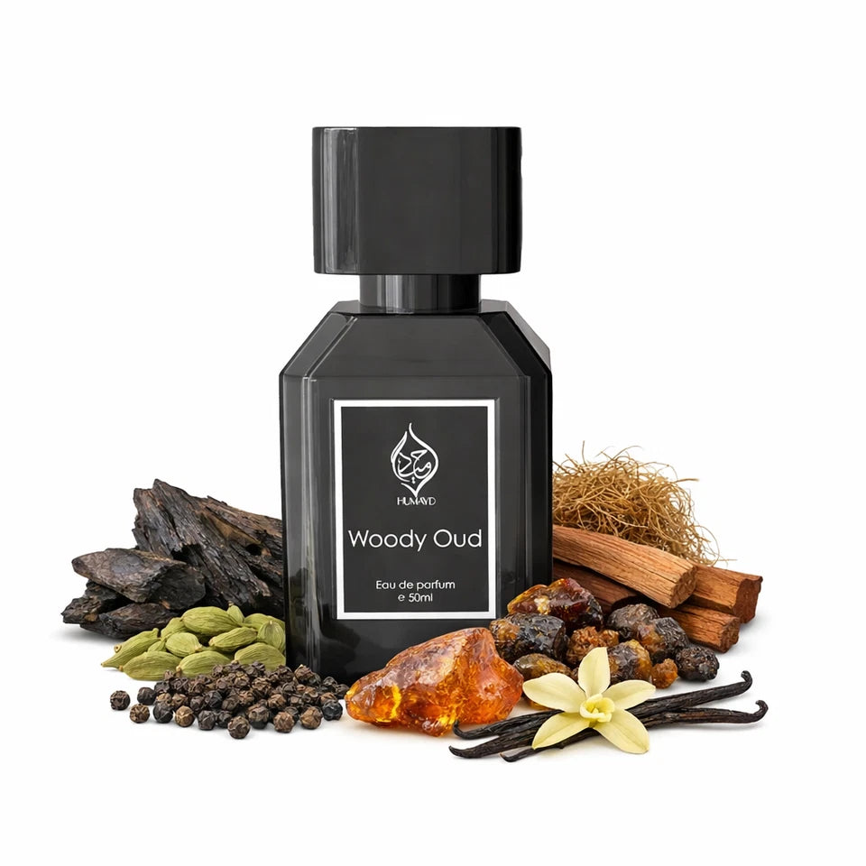 Woody Oud Perfume for Men Long Lasting Oud Fragrance EDP Spray by Humayd 50ml