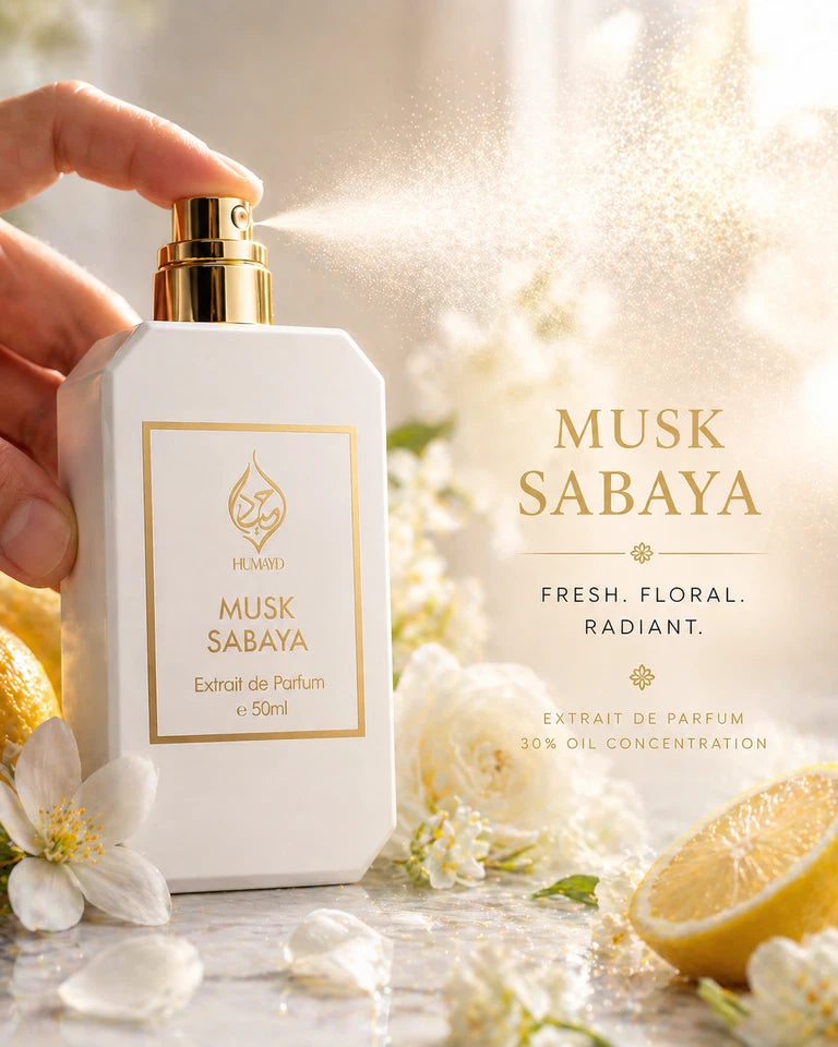 Musk Sabaya Extrait De Parfum Arabian Musk Floral Unisex Perfume by Humayd 50ml