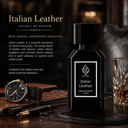 Italian Leather Tobacco Leather Mens Fragrance Extrait de Parfum Humayd 50ml