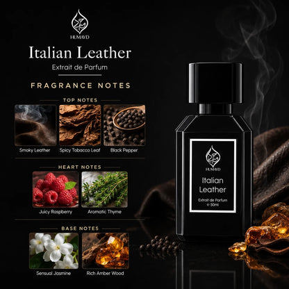 Italian Leather Tobacco Leather Mens Fragrance Extrait de Parfum Humayd 50ml