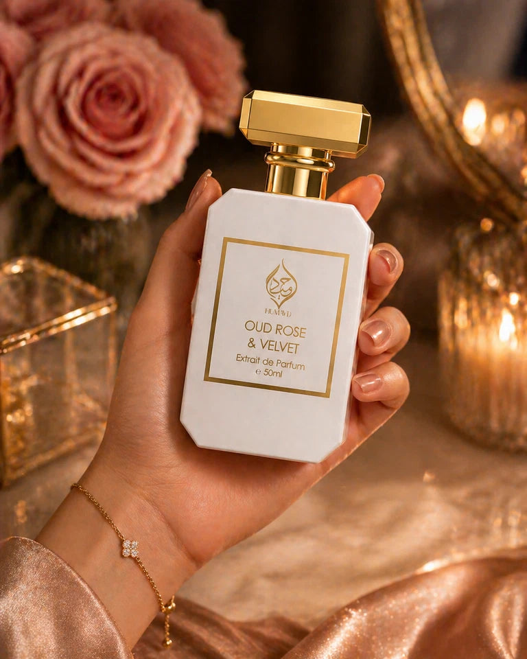 Oud Rose Velvet Floral Oud Womens Perfume Premium Extrait de Parfum Humayd 50ml