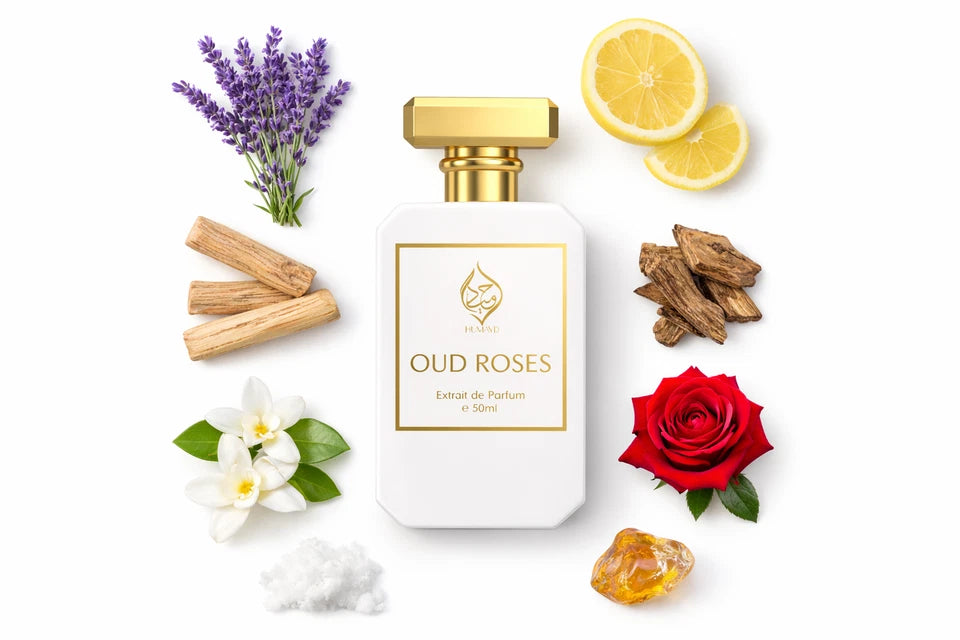 Oud Roses Extrait de Parfum Rose Arabian Oud Perfume Long Lasting by Humayd 50ml