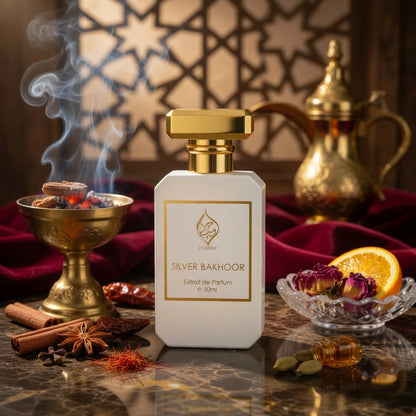 Silver Bakhoor Extrait de Parfum Niche Arabian Perfume Floral Spicy Unisex 50ml
